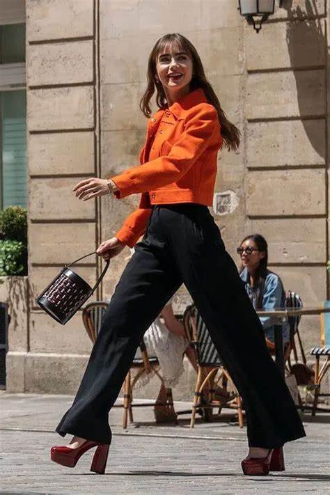 emily in paris orange dress Emily in Paris: Season 3 Episode 4 Emily's Orange Dress